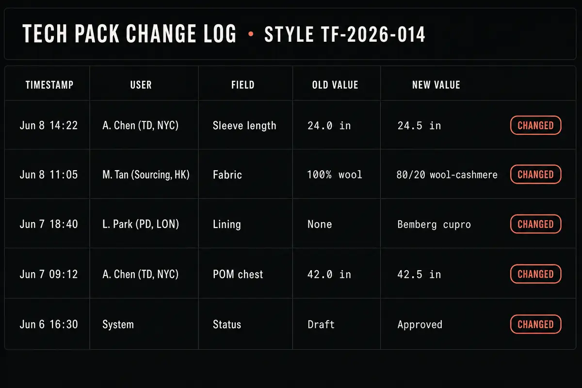 Validating Spec Changes and Maintaining Version Integrity: decision support for fashion brand teams