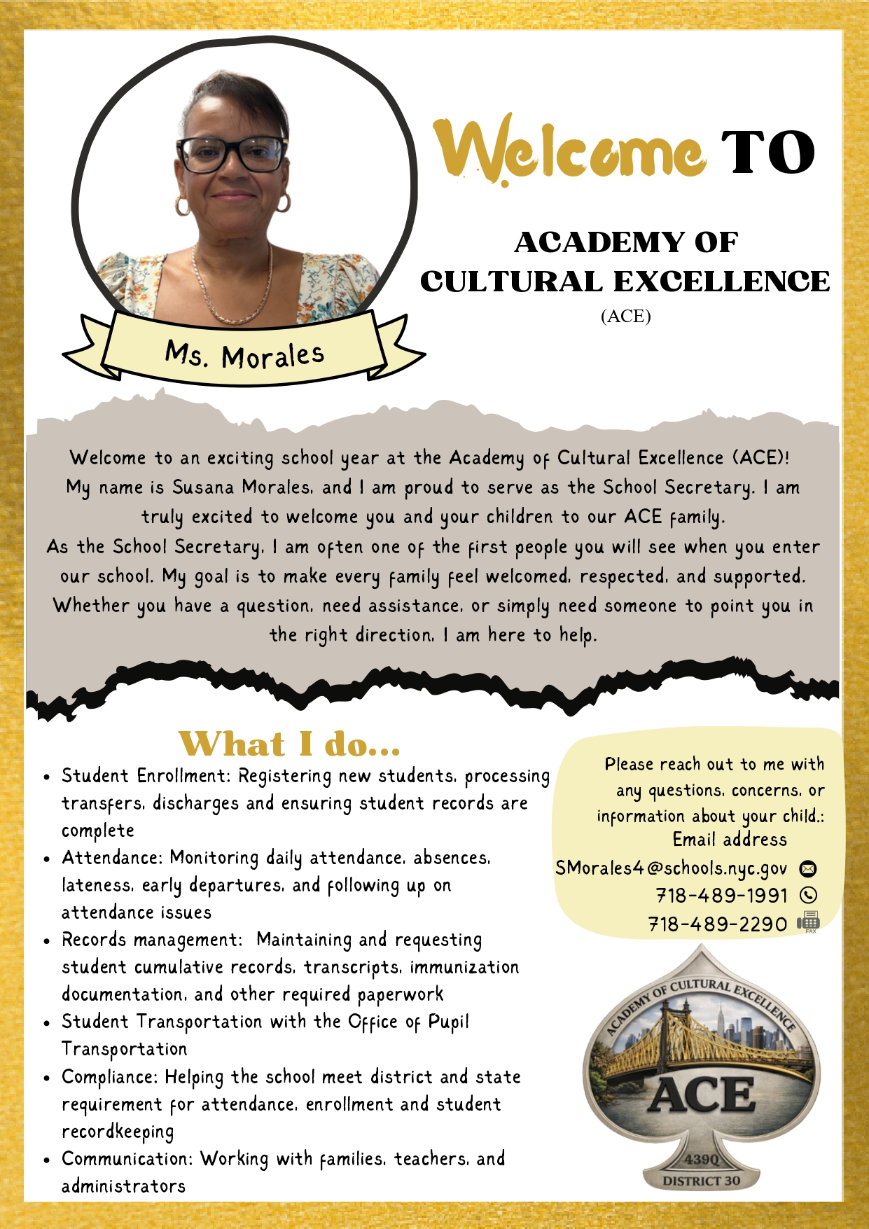Welcome letter from Susana Morales