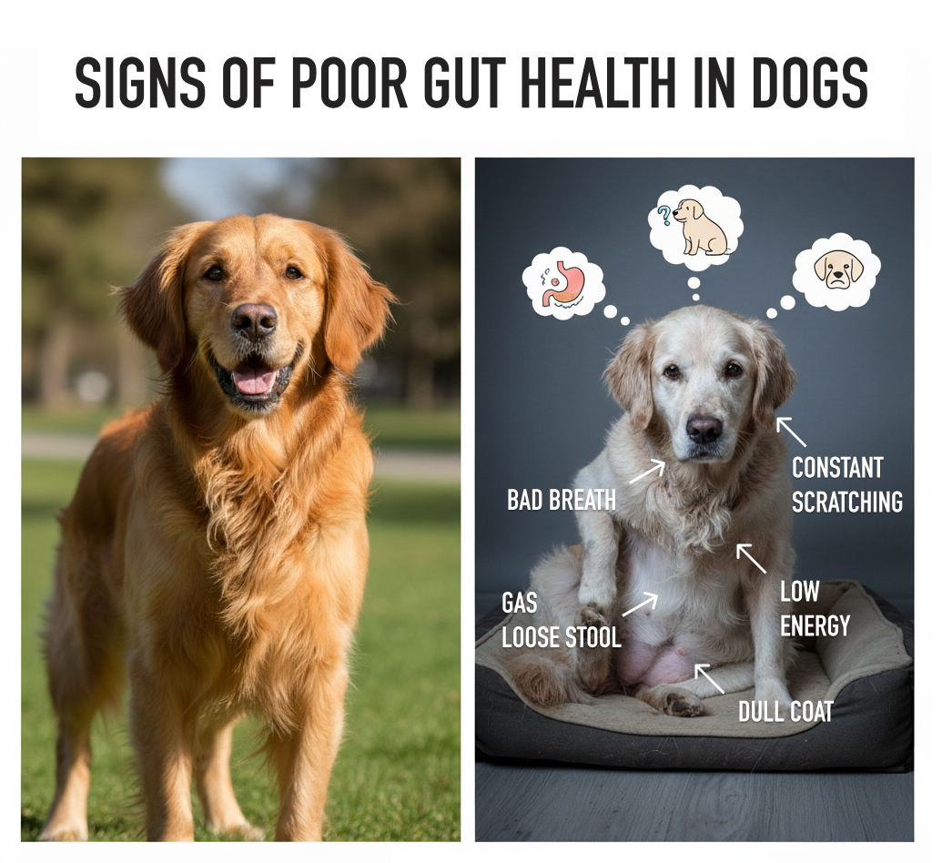 Signs of poor gut health in dogs
