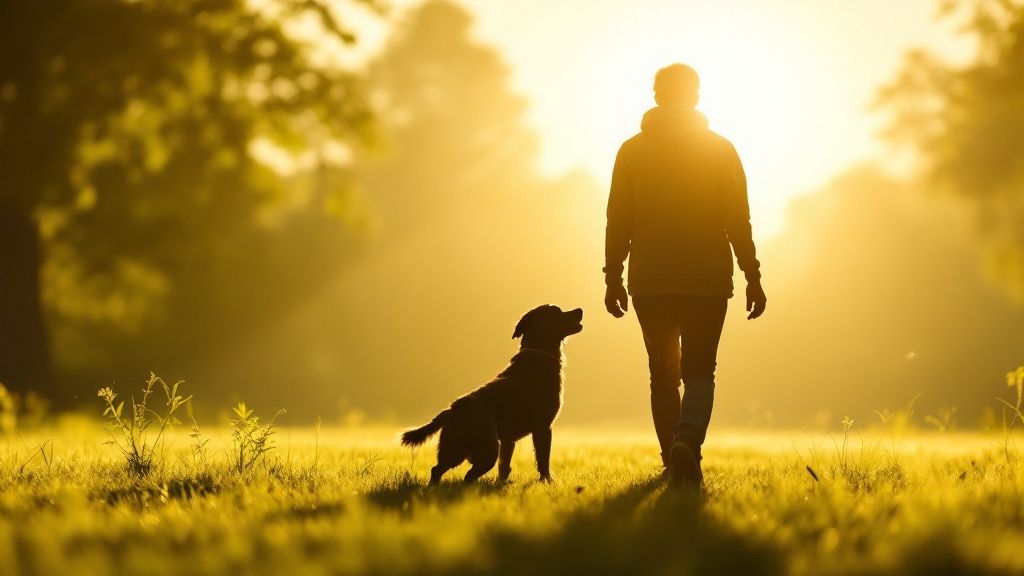 A veterinarian checking a dog's health in a clinic