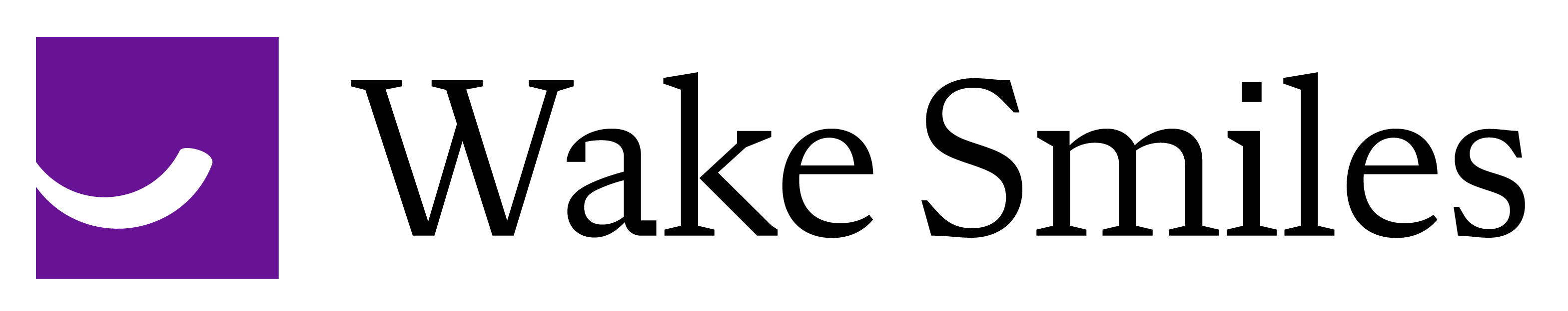 Purple and black Wake Smiles logo