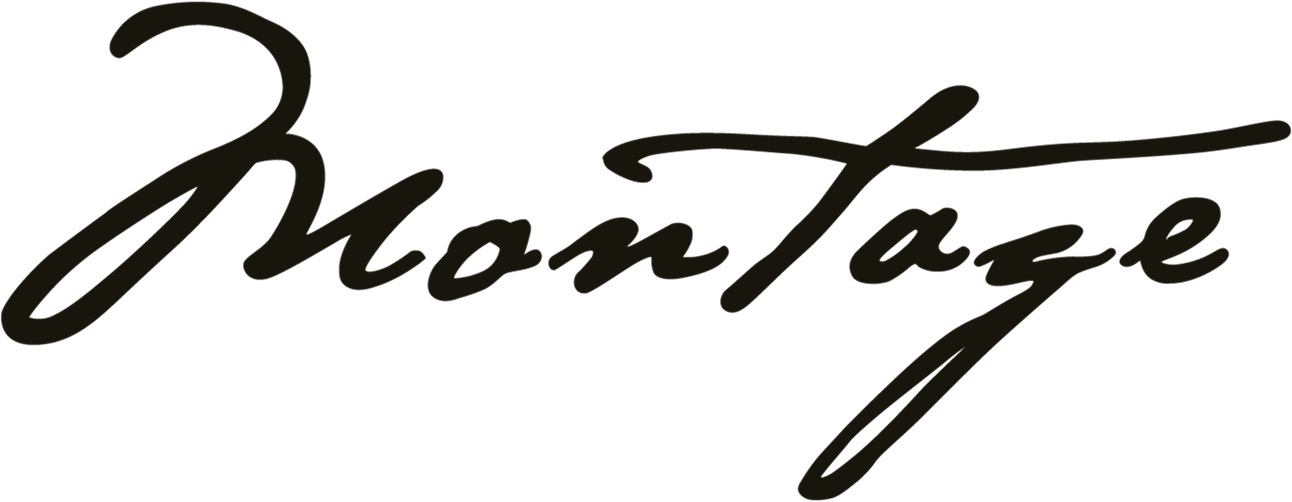 Black handwritten cursive text spelling the word 'Montage' on a transparent background.