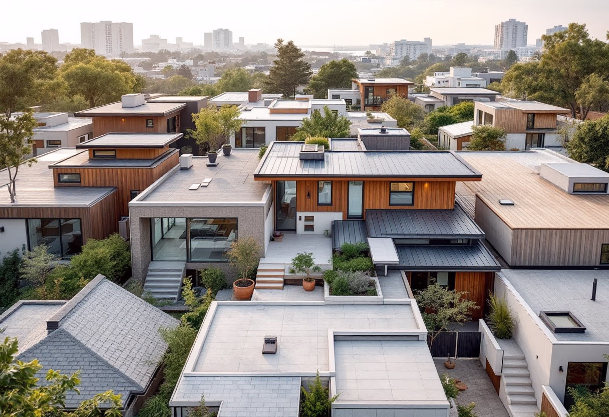 image of housing project roofs