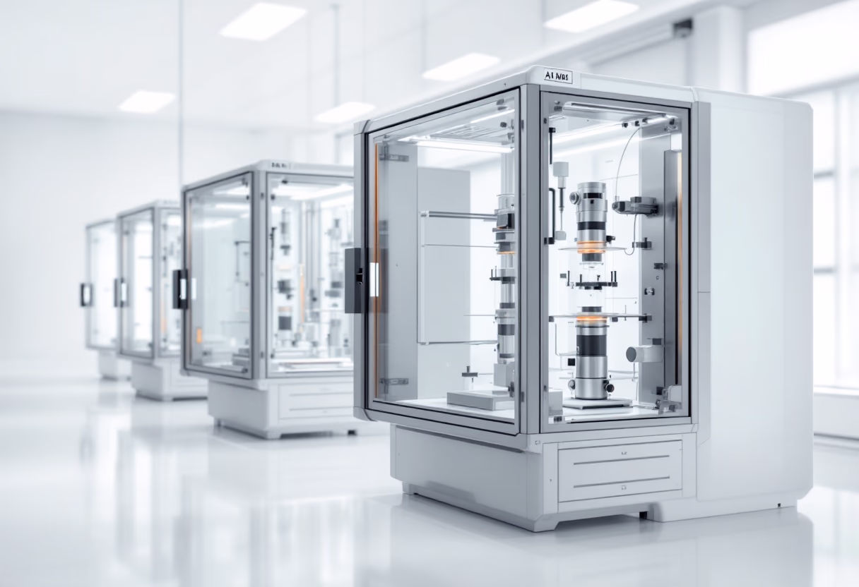 [background image] image of a futuristic laboratory setting (for a ai biotech company)