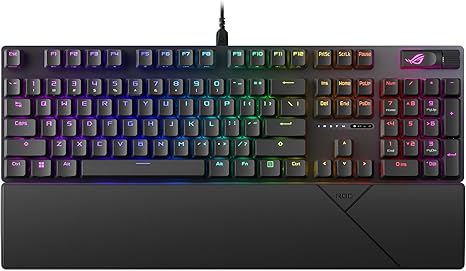 ASUS ROG RGB mechanical gaming keyboard with wrist rest
