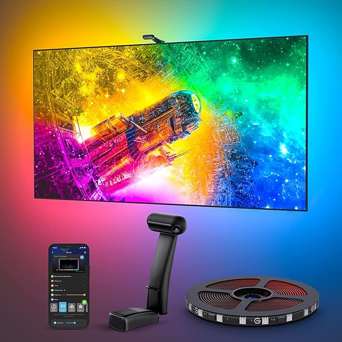 Govee TV backlight T2 kit with LED strip, camera, and mobile app control