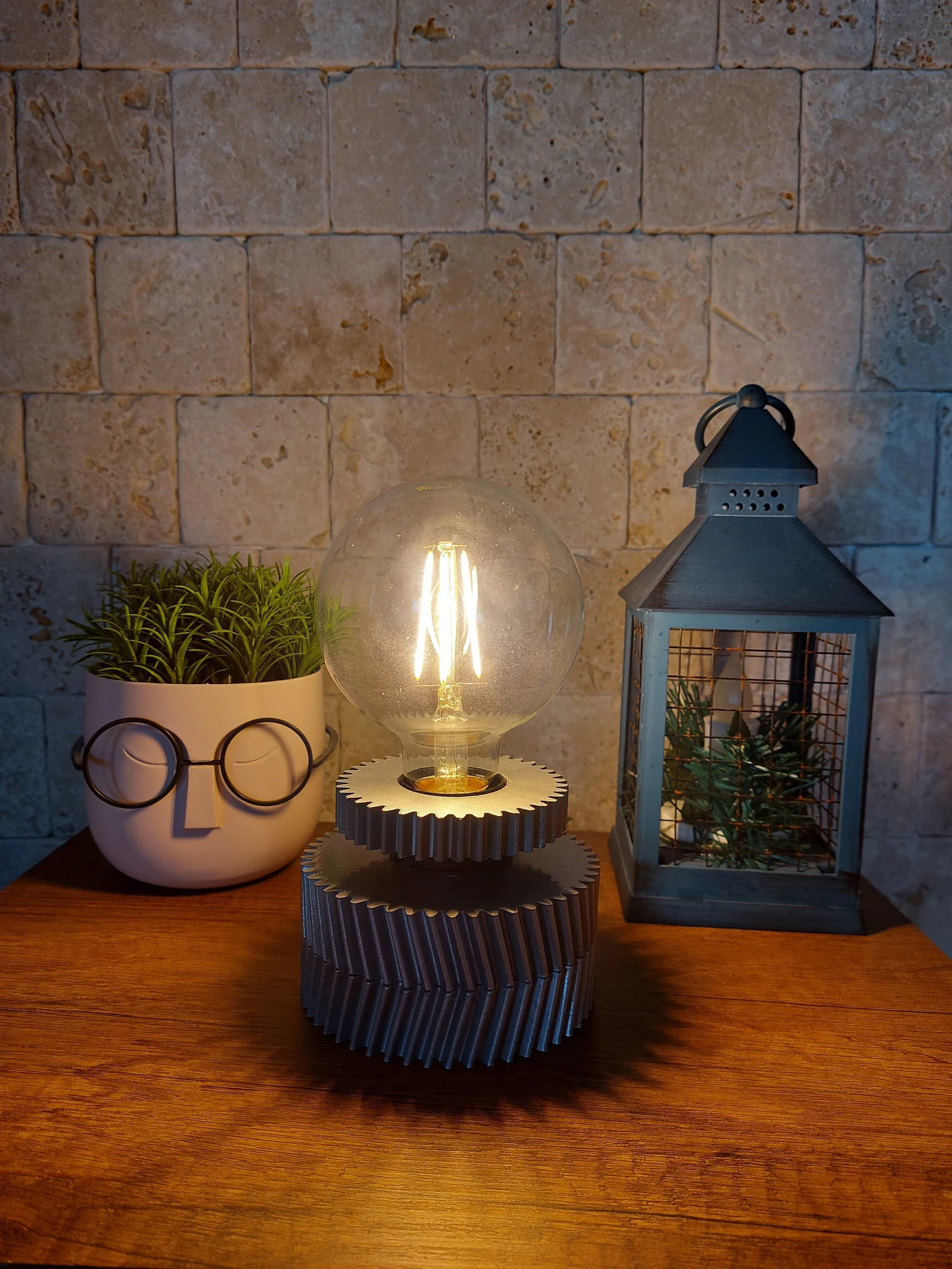 Steampunk mechanical gear wall clock with exposed cogs and industrial metal design