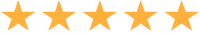 Five orange stars in a horizontal row representing a five-star rating.