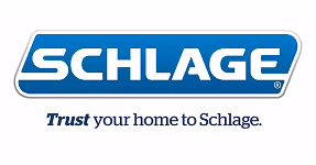 Schlage logo with the tagline 'Trust your home to Schlage.'