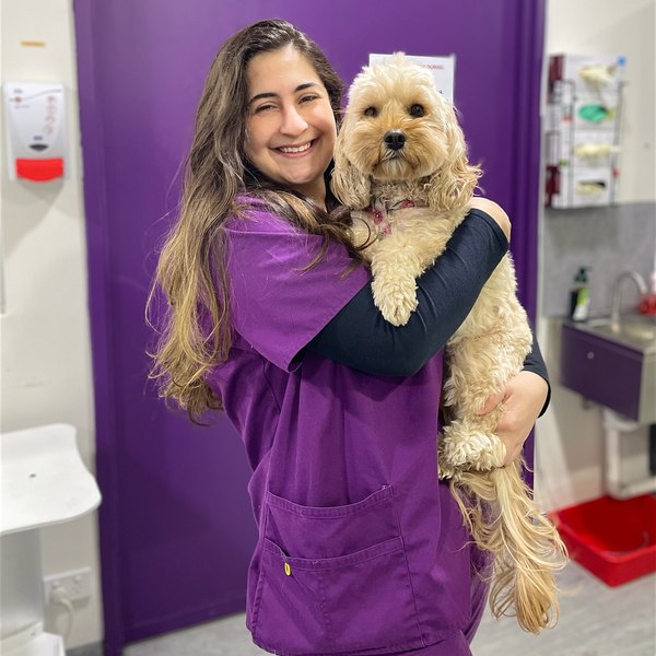 Camilla, a veterinary nurse working at Vets on Crown in Surry Hills NSW