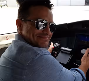 Spencer Dalence piloting an aircraft