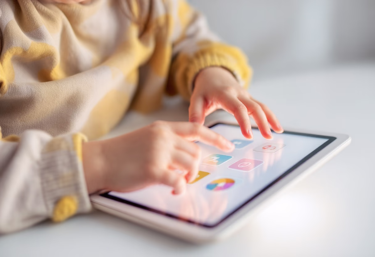 interactive lesson on tablet