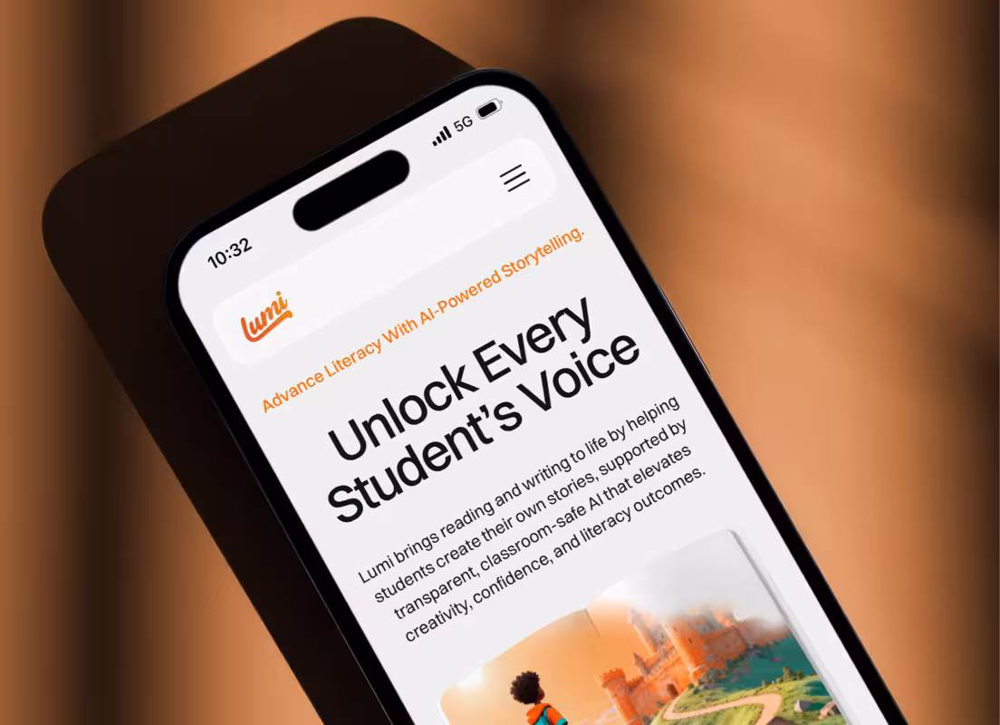 lumistory.ai - website screenshot from iPhone