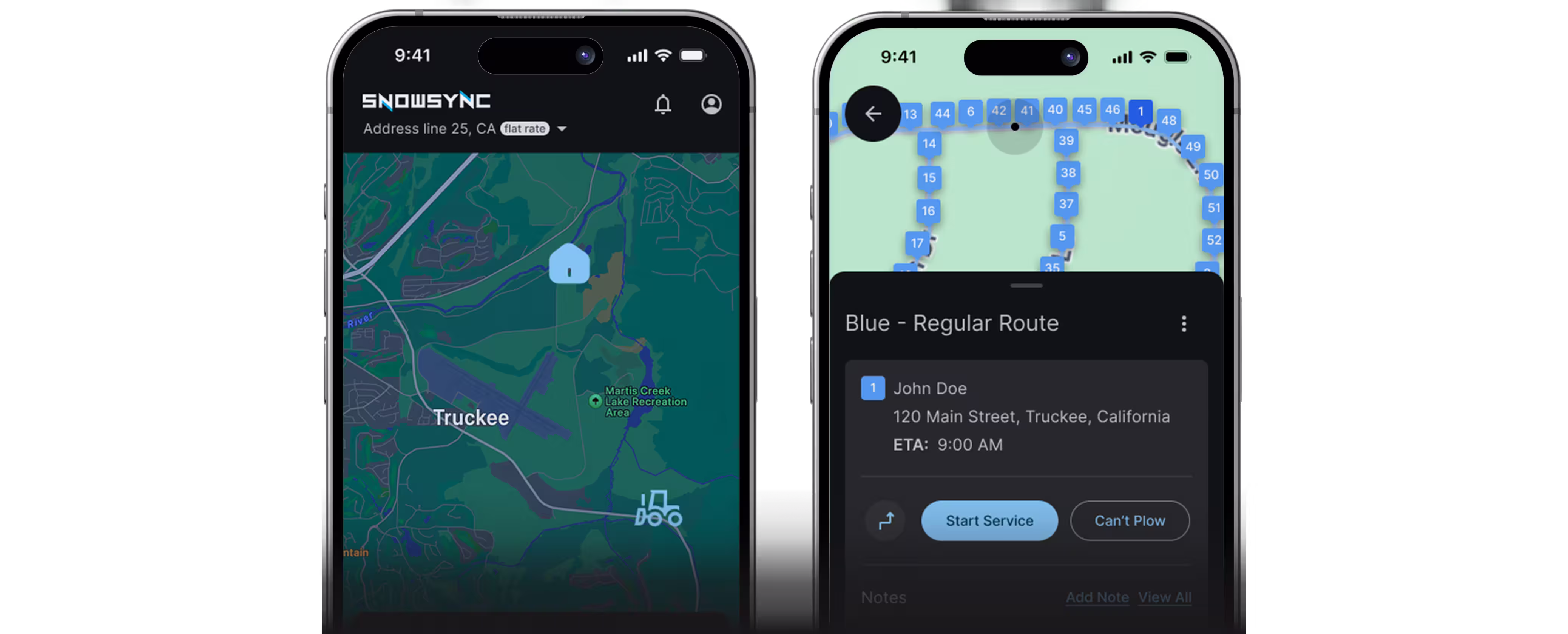 Snow Sync iOS app view