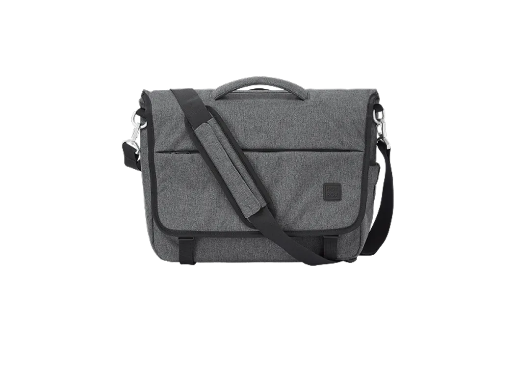 Hotbox flow cross satchel in grey.