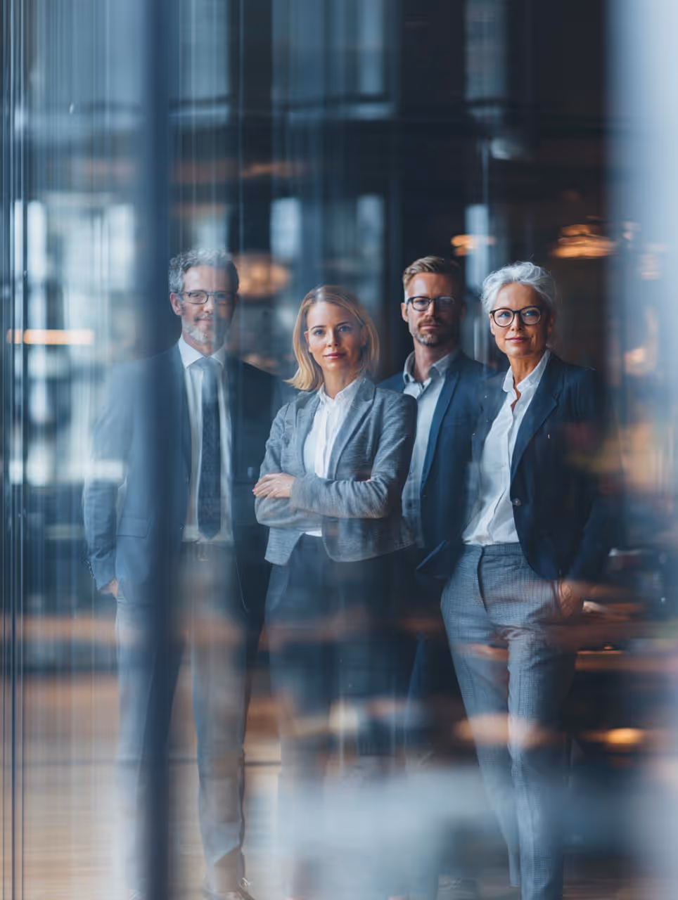 Portrett av et profesjonelt team i formell forretningssetting