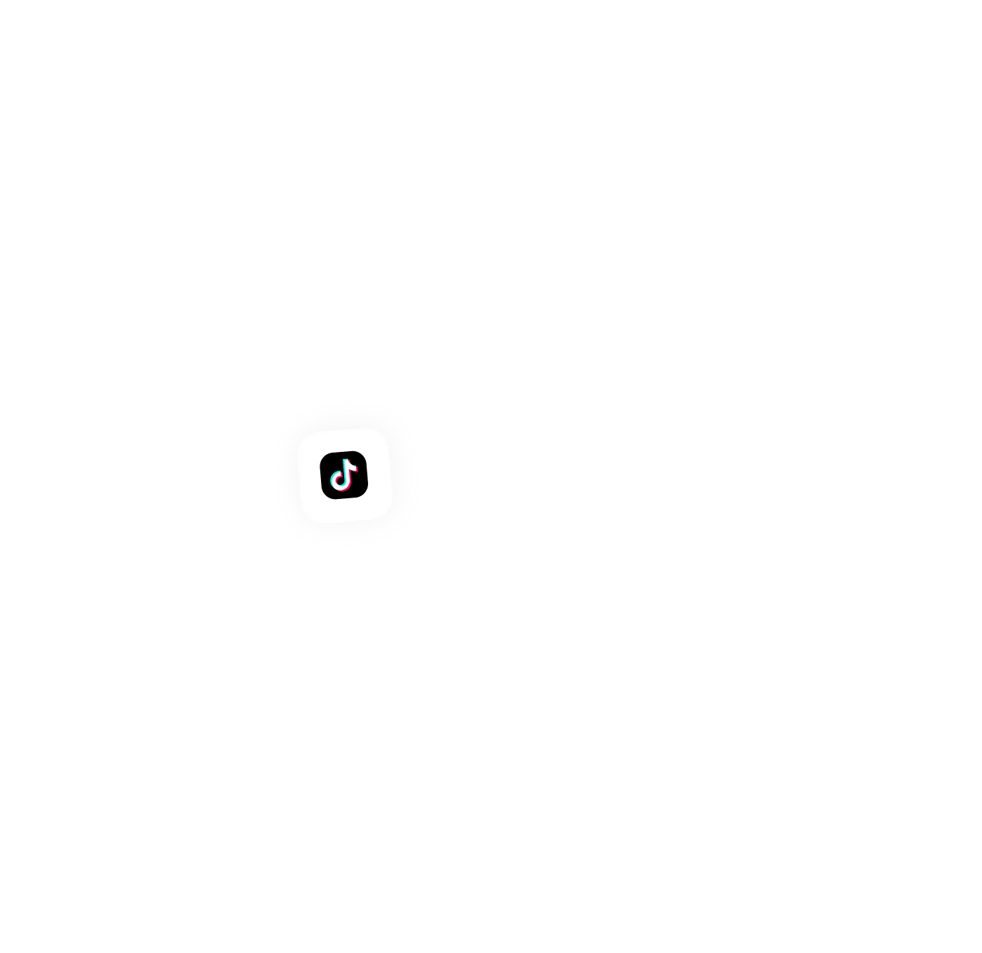 TikTok logo with a musical note inside a rounded square on a black background.