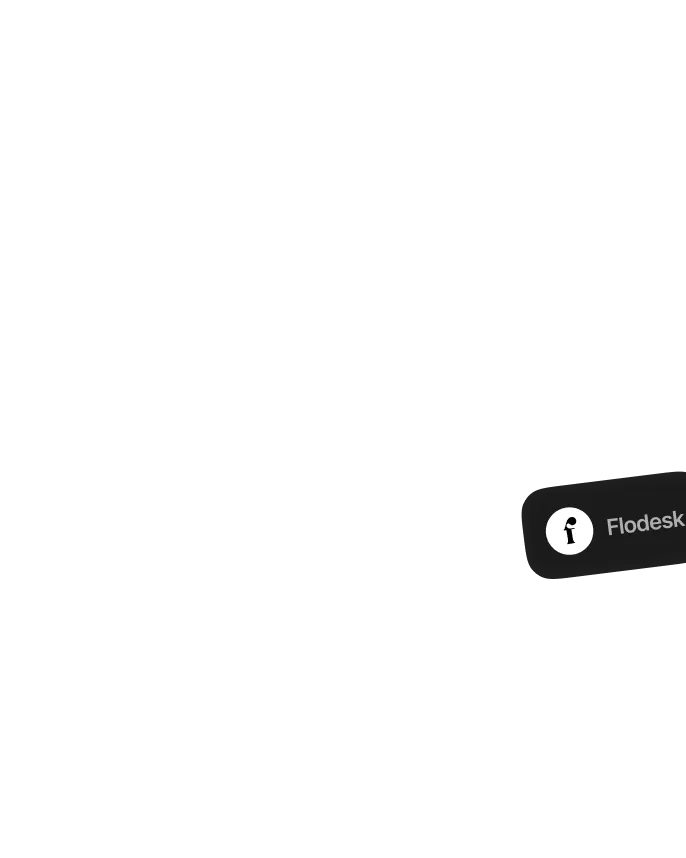 Smartphone screen displaying Flowdesk app with email design and user interface elements.
