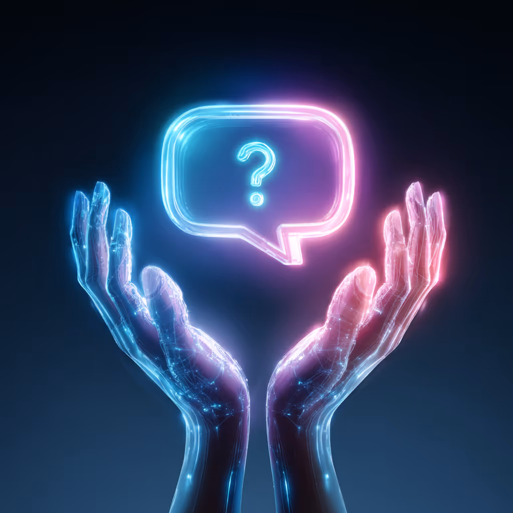 Zwei Hände die symbolisch eine Sprechblase halten. Telefonsupport kann auch vom KI Telefonassistenten gemacht werden. Dafür wird dieser mit dem nötigen Wissen angelernt und kann Deinem Team so viele Stunden pro Woche einsparen und gleichzeitig viele Kunden rund um die Uhr zufrieden stellen.