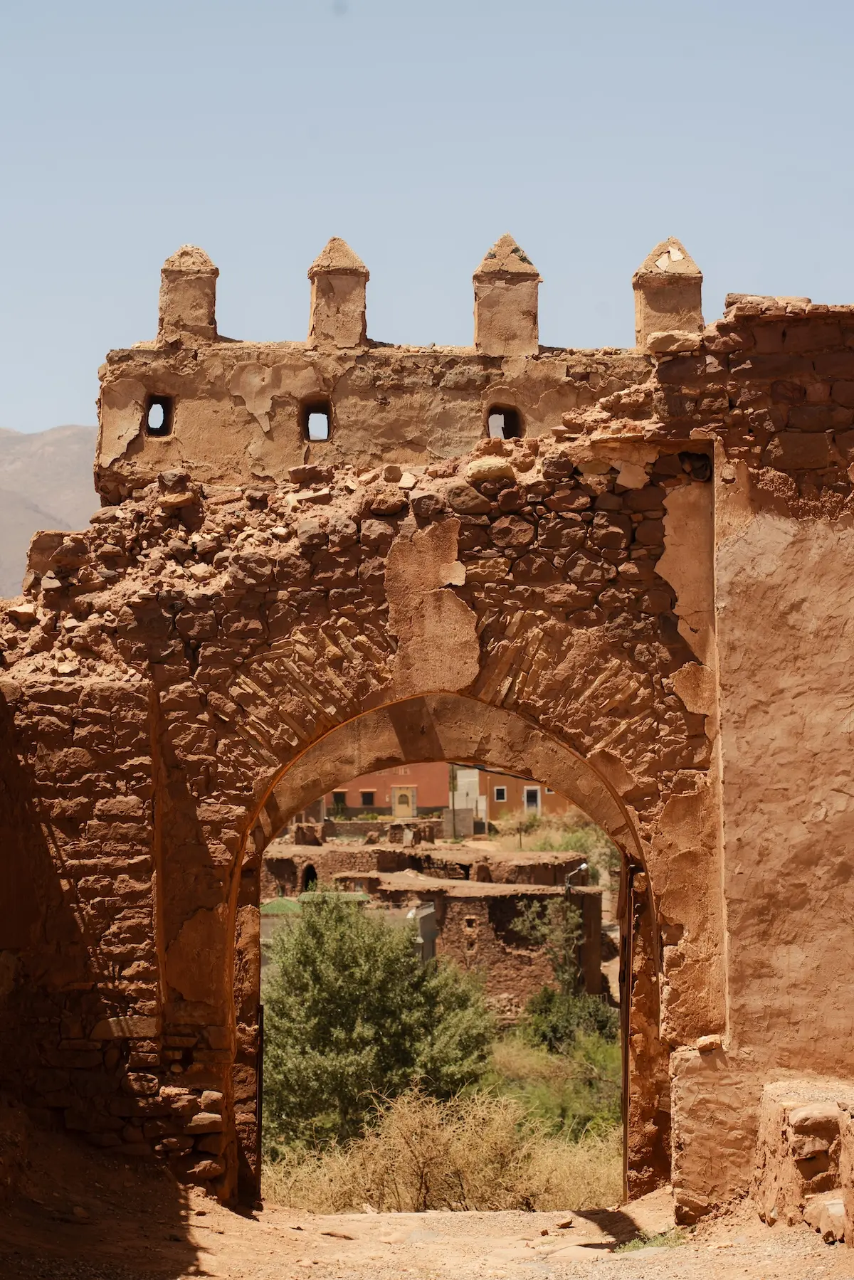 Moroccan architecture in a frame pictured in Anti Atlas region
