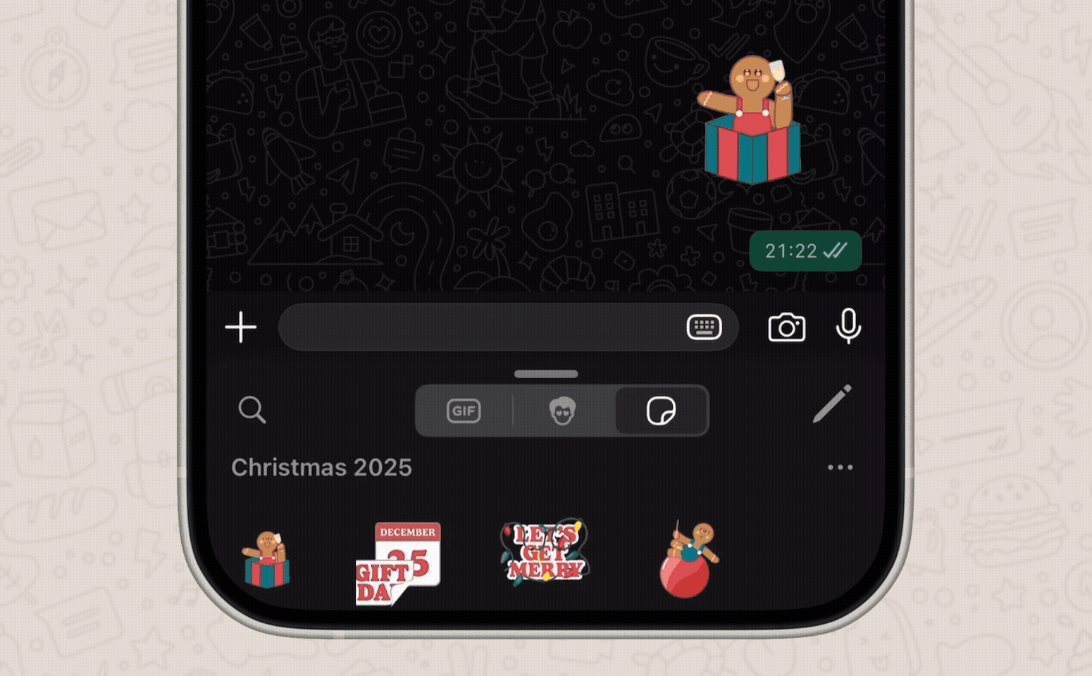 screenshot of a whatsapp chat with stickers being sent one by one