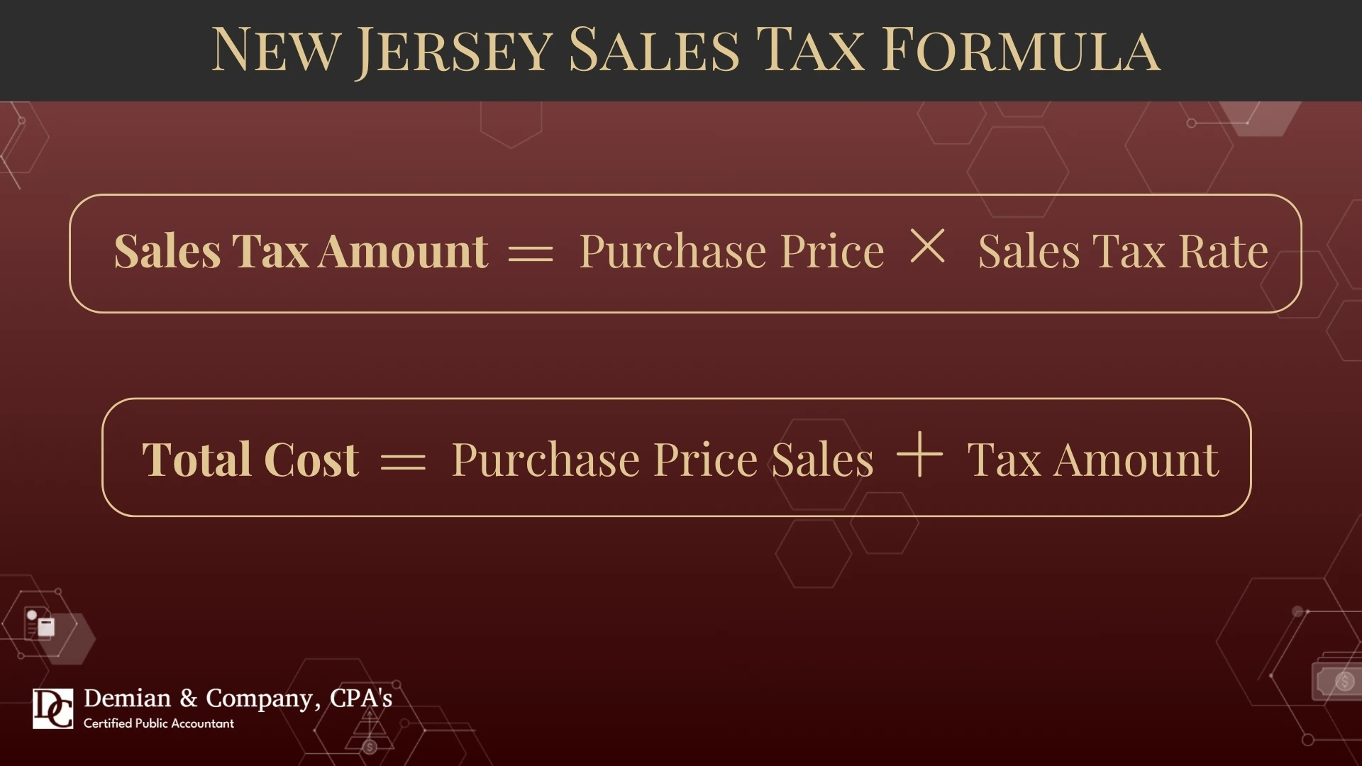 New Jersey Sales Tax Formula