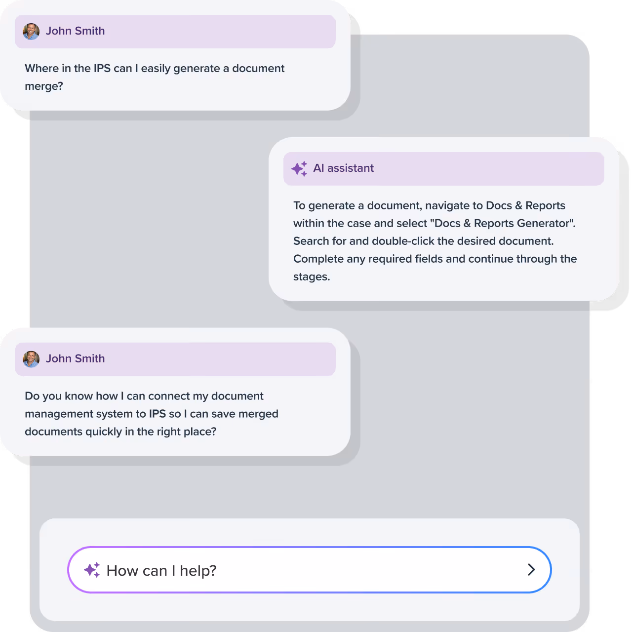 An image showing the Turnkey Academy AI assistant UI. It is a conversation between a person and the AI, where the AI is trying to assist the user depending on user questions or prompts.