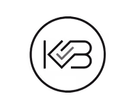 Circular logo with the letters K and B connected by a checkmark integrated into the design.
