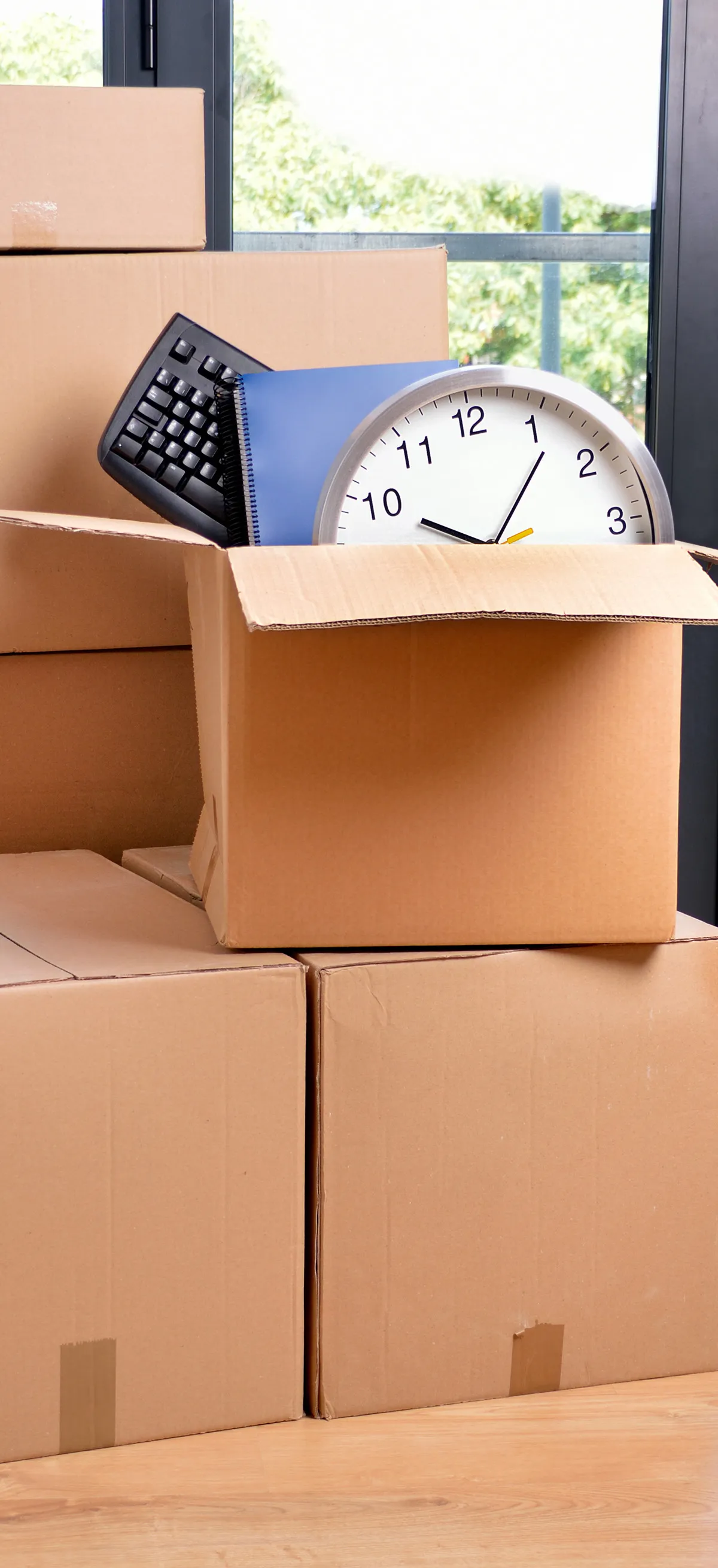 Secure Transportation's client office equipment is packed and ready to move to the new location.