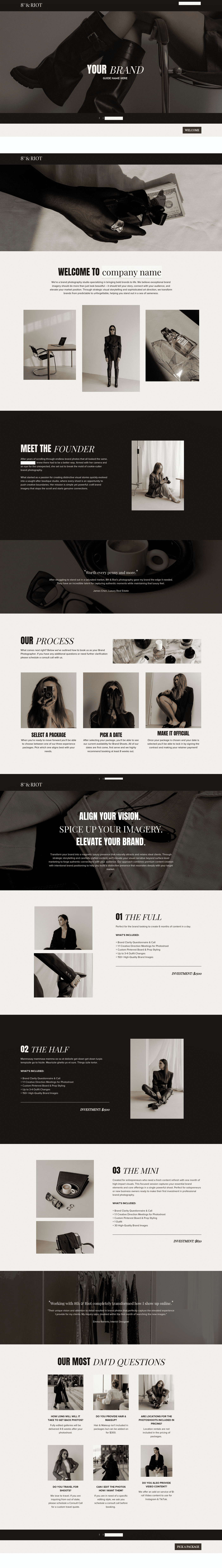 Brand Photography All-in-one Booking