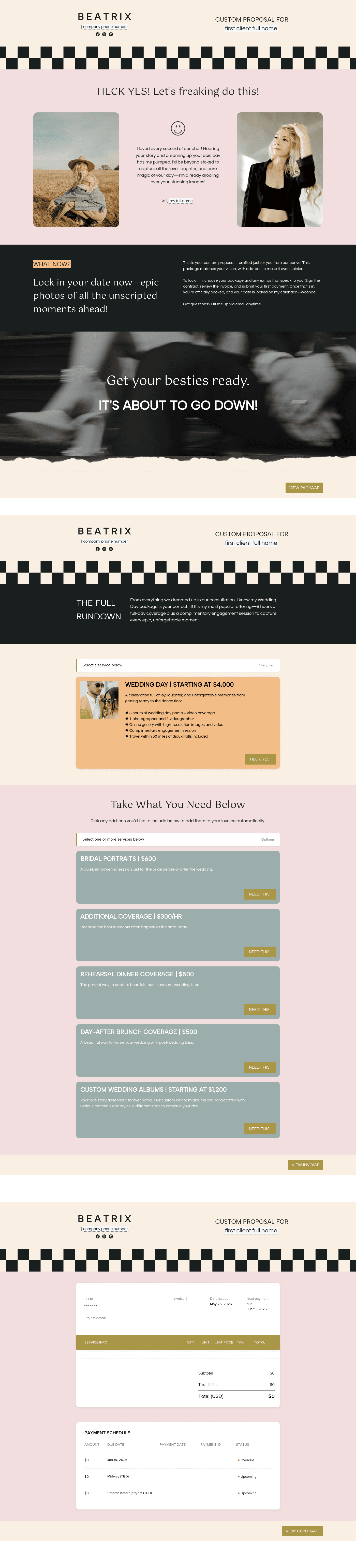 Beatrix Proposal for Wedding Photographers