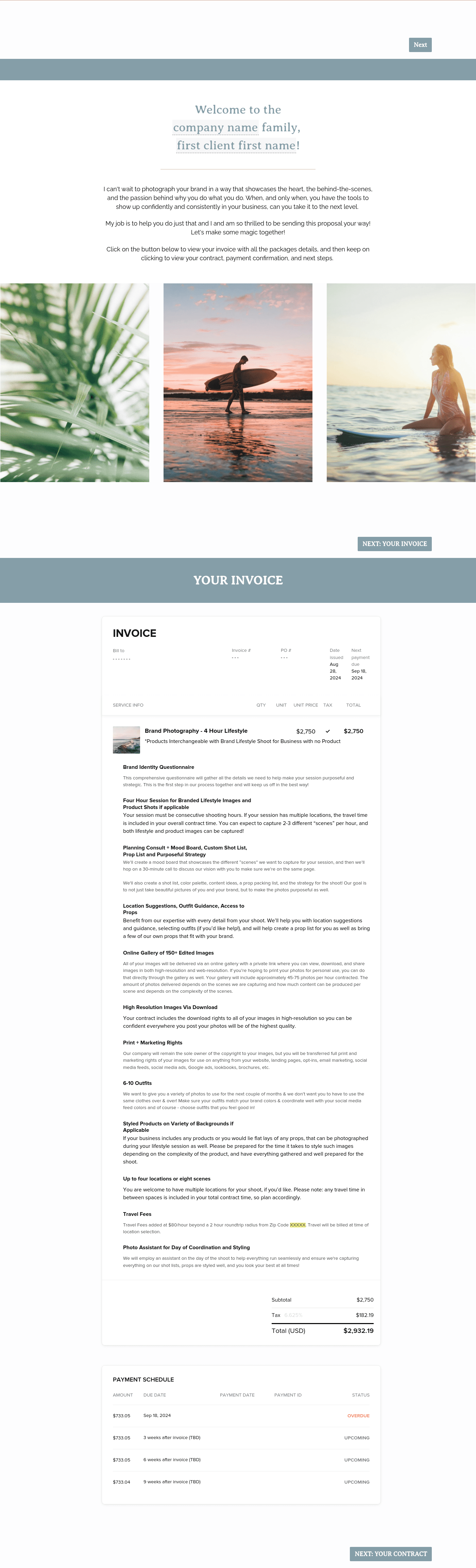 Brand Photography Proposal