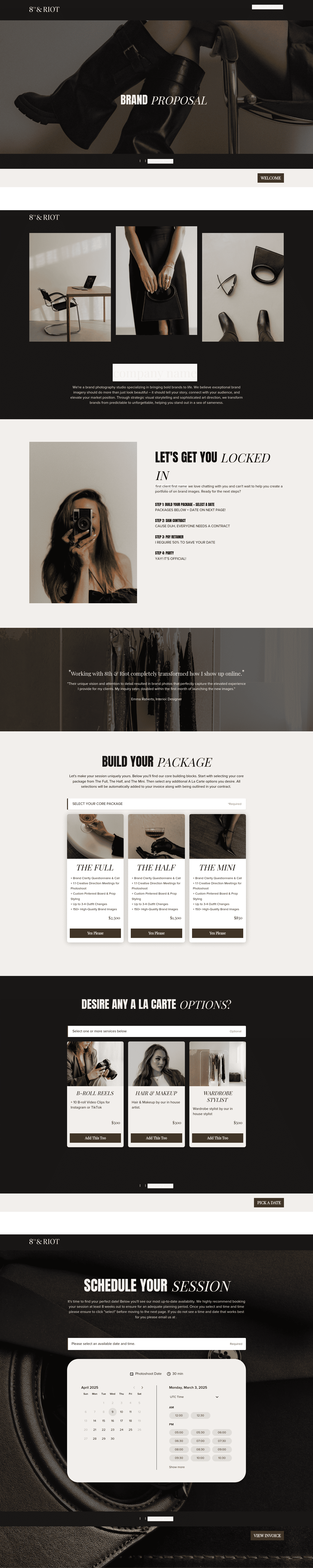 Brand Photography Proposal