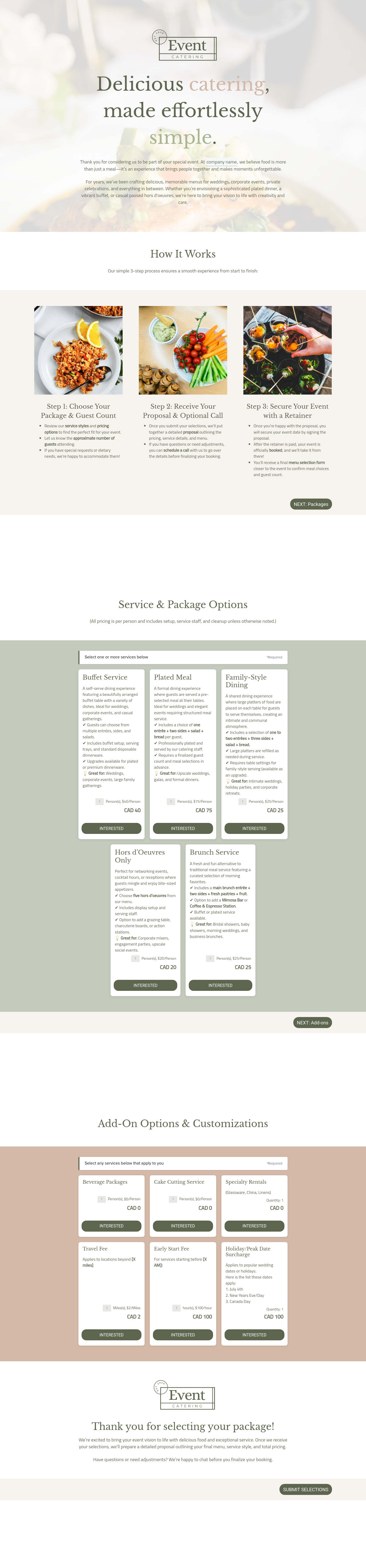 Catering Pricing Guide