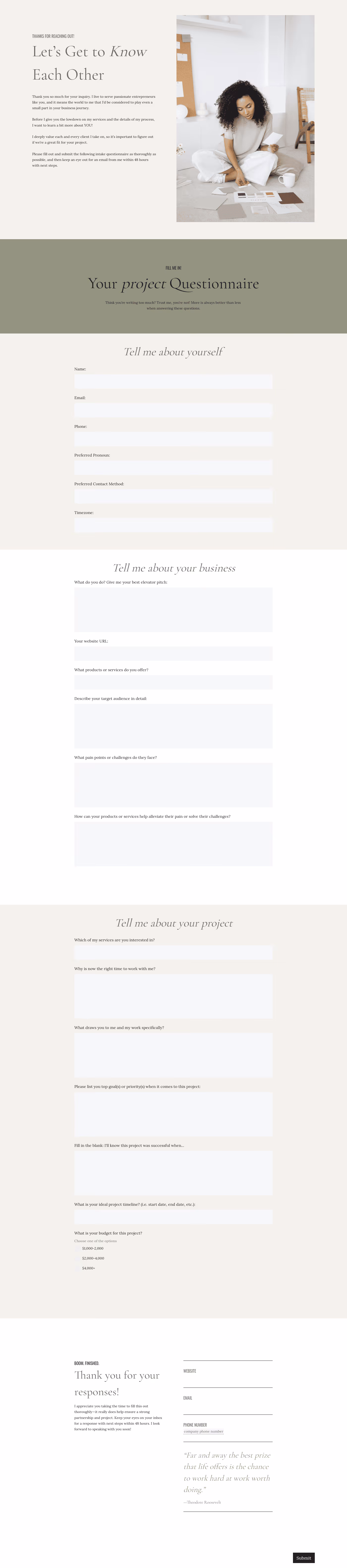 Client Intake Questionnaire