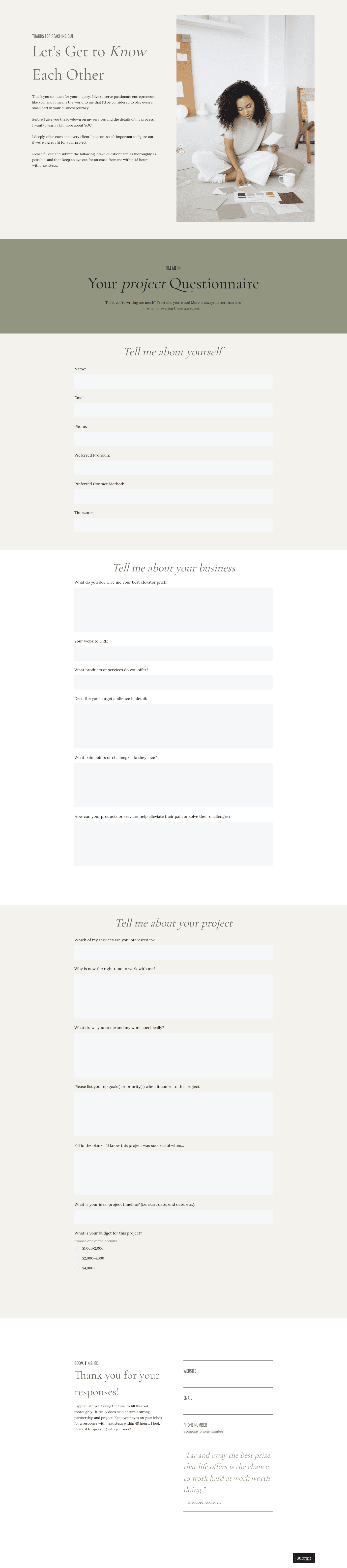 Client Intake Questionnaire