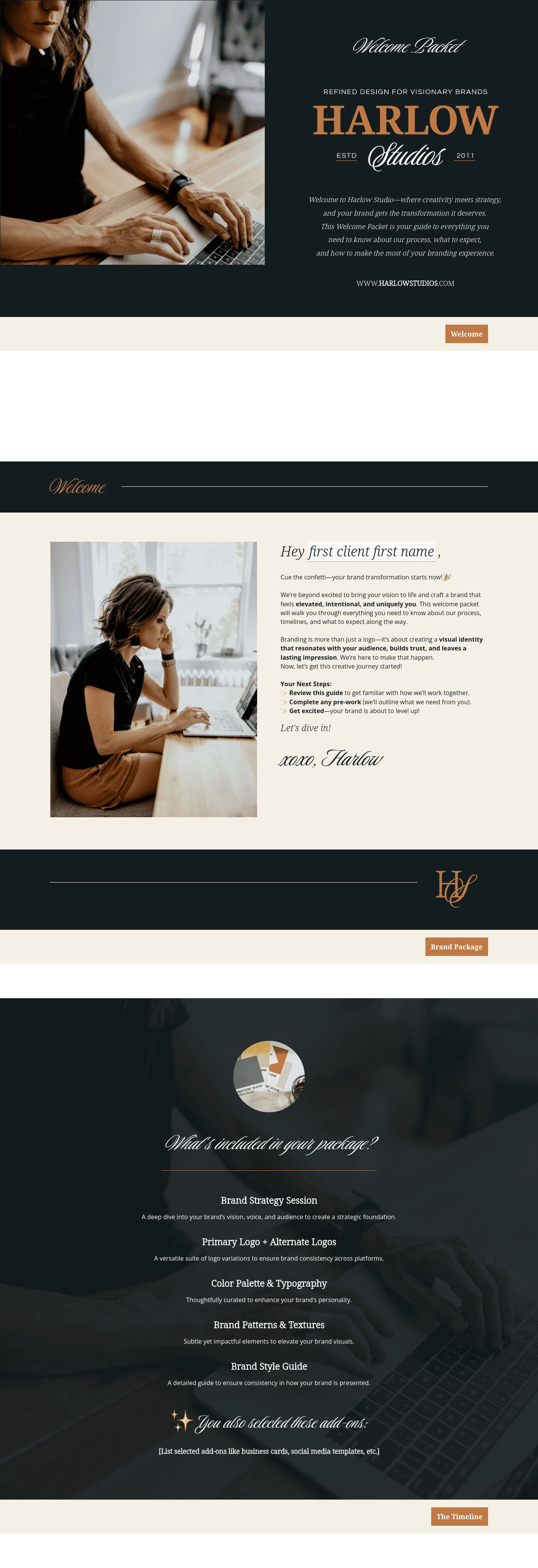 Client Welcome Packet for Brand Designers