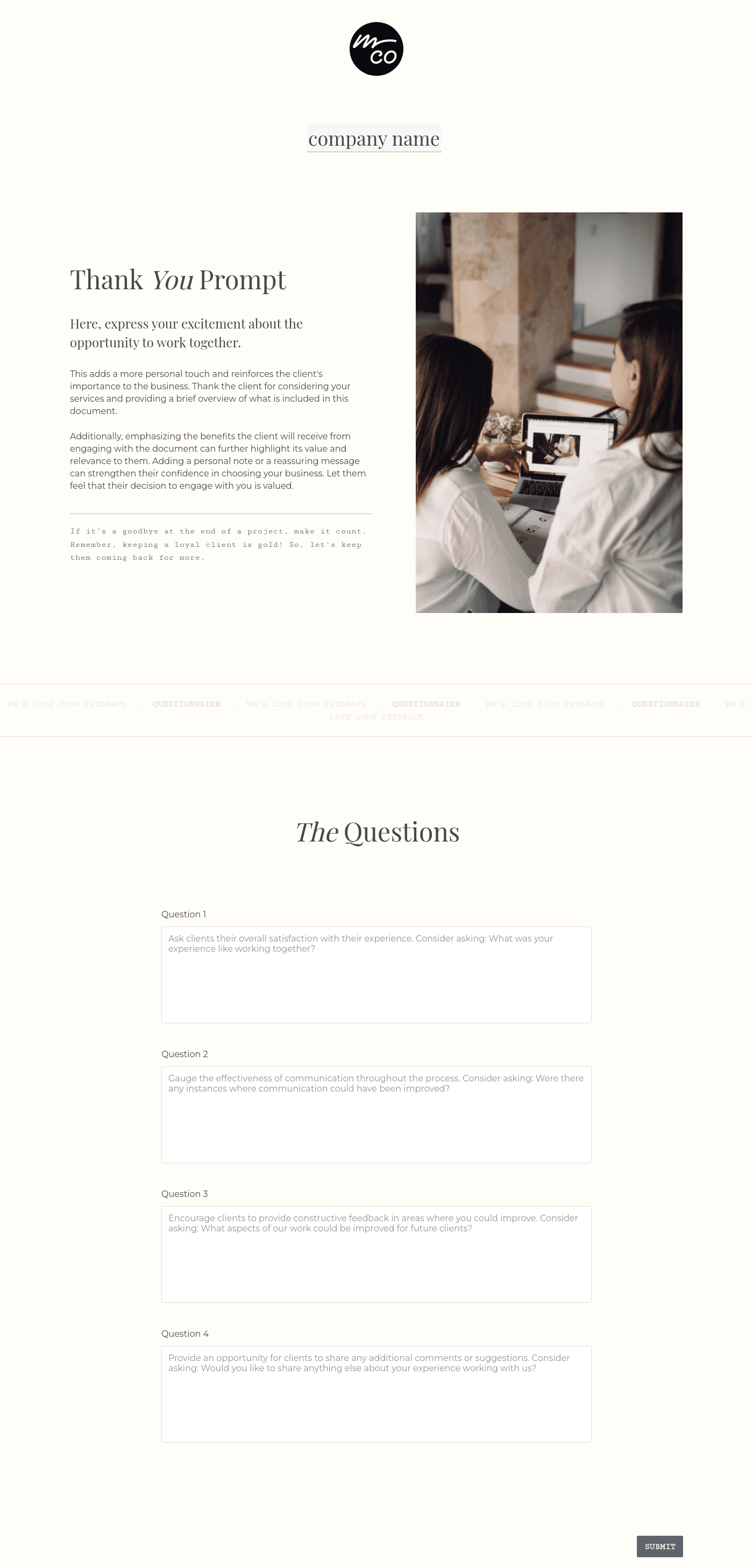 Event Planning Consultant Questionnaire