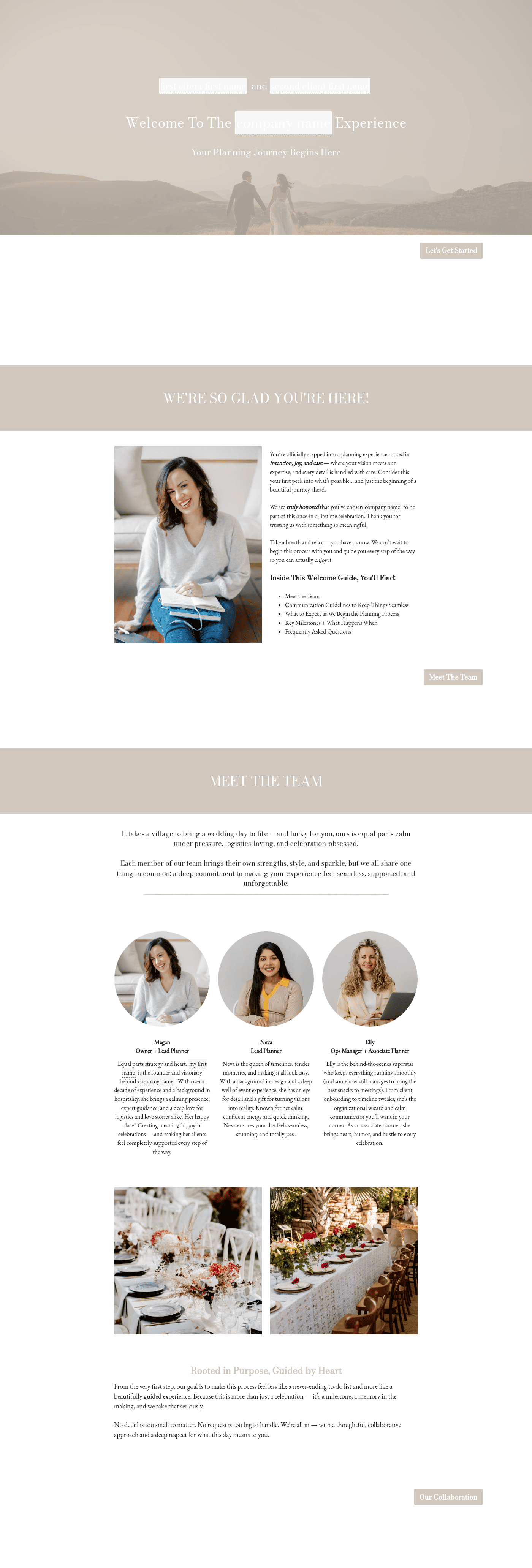 Full-Service Wedding Planner Client Welcome Guide