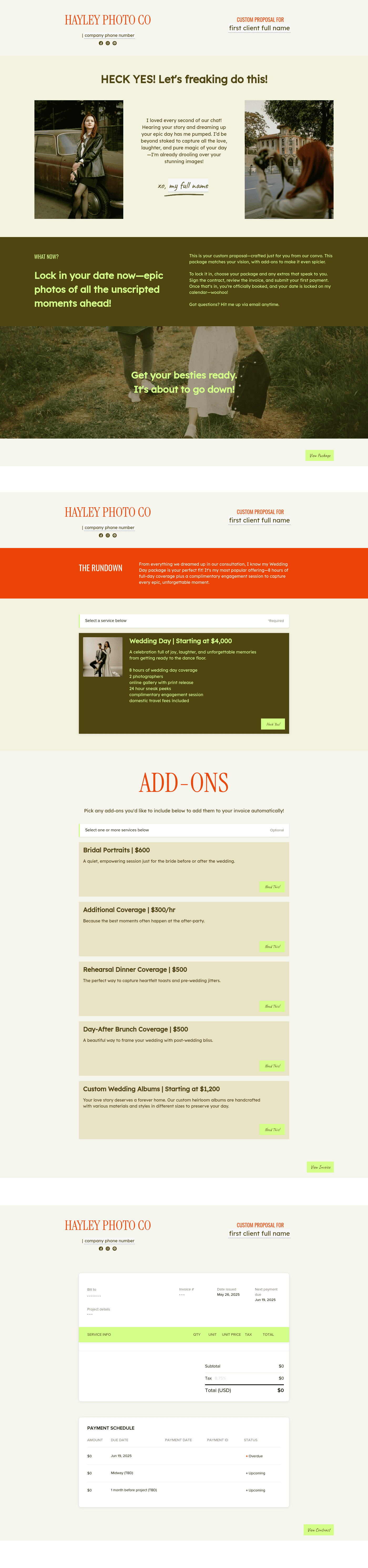 Hayley Proposal for Wedding Photographers