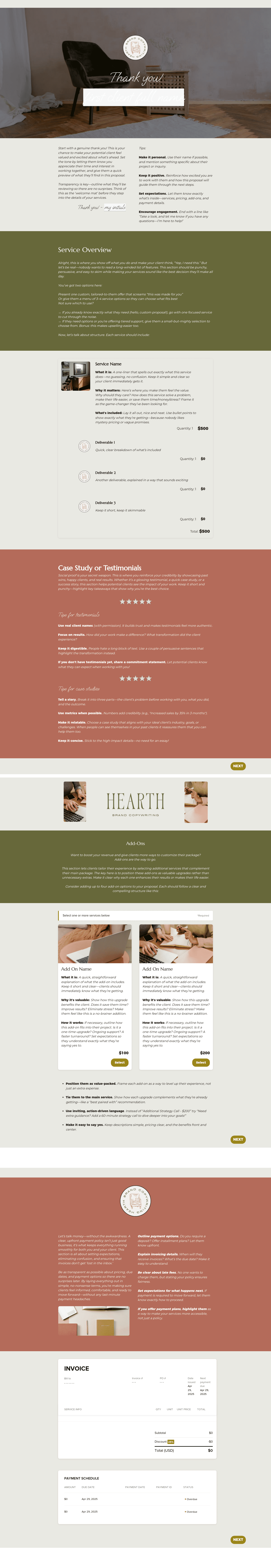 Hearth Brand Copywriter Proposal