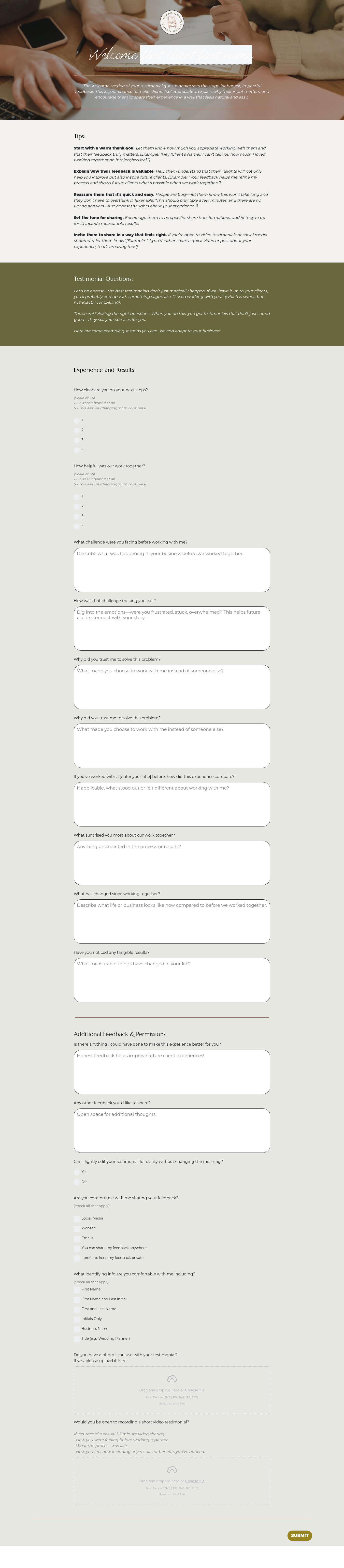 Hearth Brand Copywriter Testimonial Questionnaire