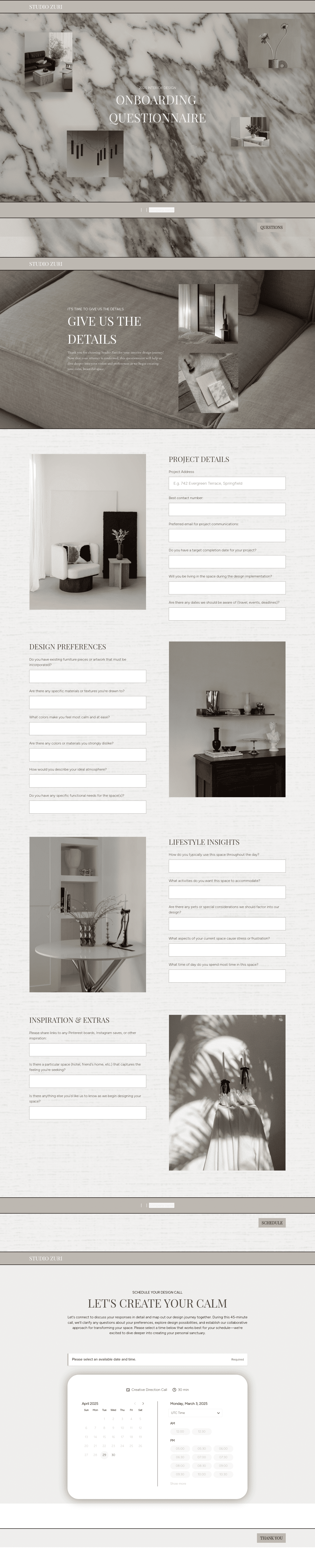 Interior Designer Questionnaire