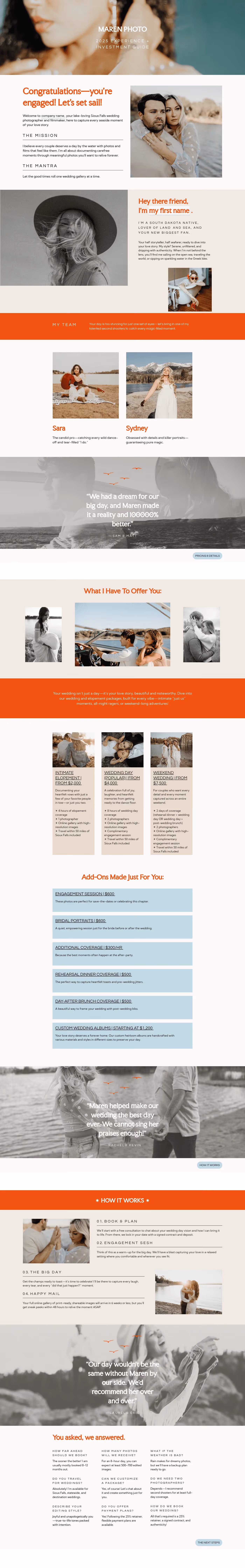 Maren Pricing Guide for Wedding Photographers
