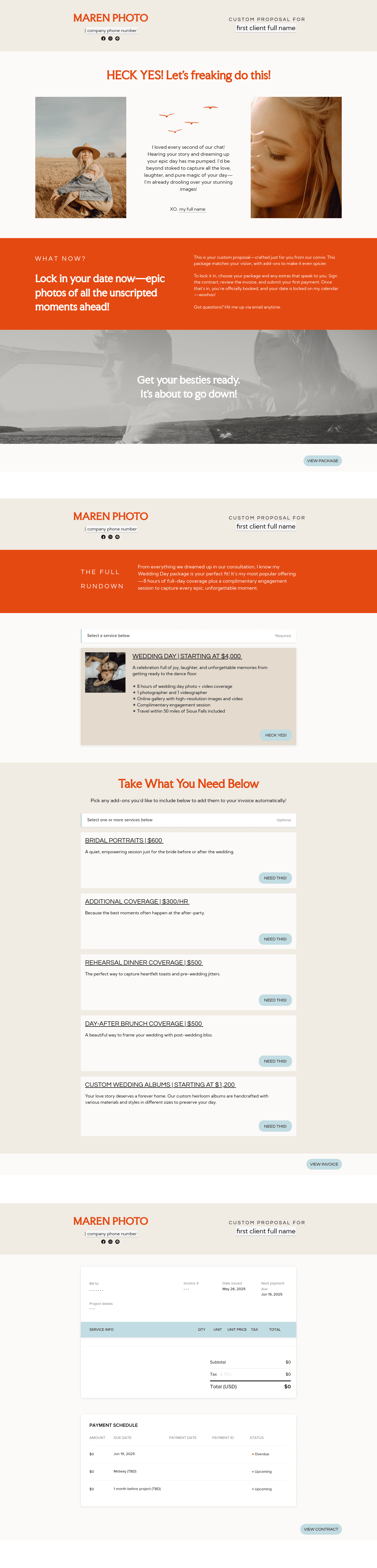 Maren Proposal for Wedding Photographers