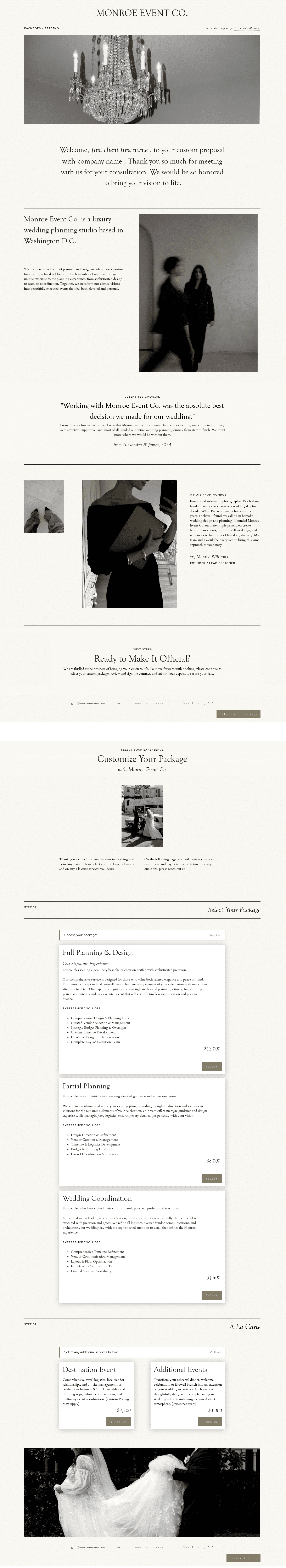 Monroe Event Co. Proposal