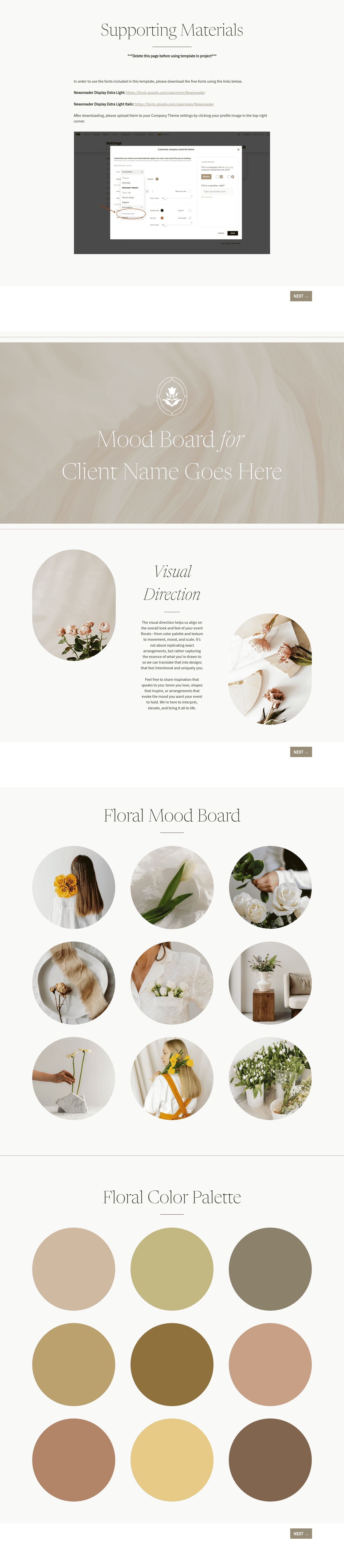 Mood Board for Florists