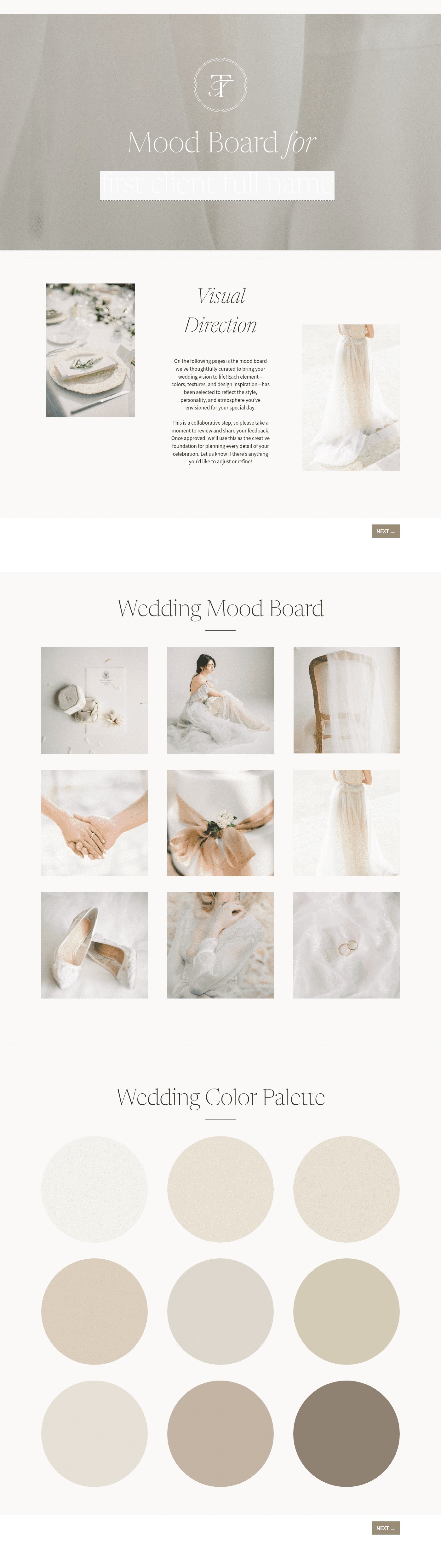 Mood Board for Wedding Planners