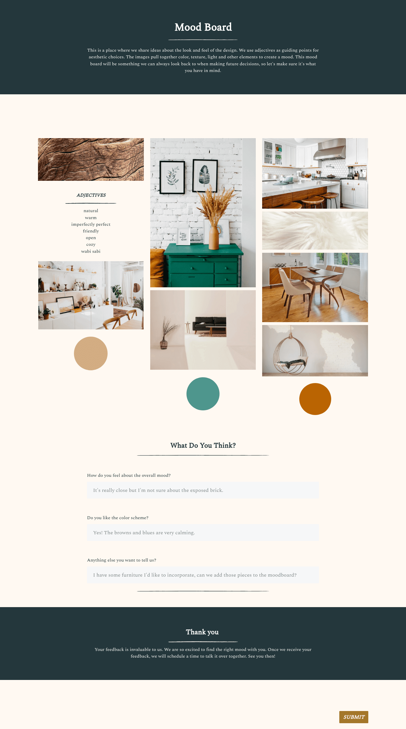 Mood Board with Adjectives