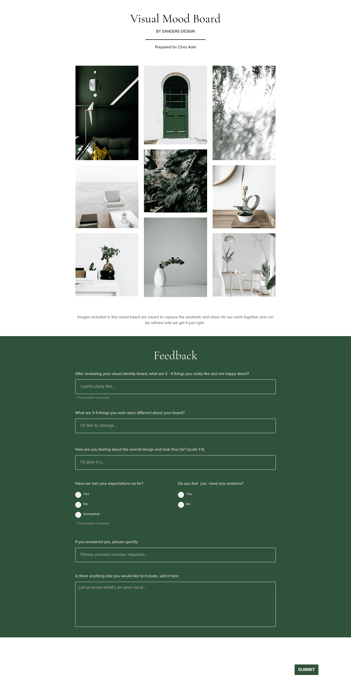 Mood Board with Masonry Grid